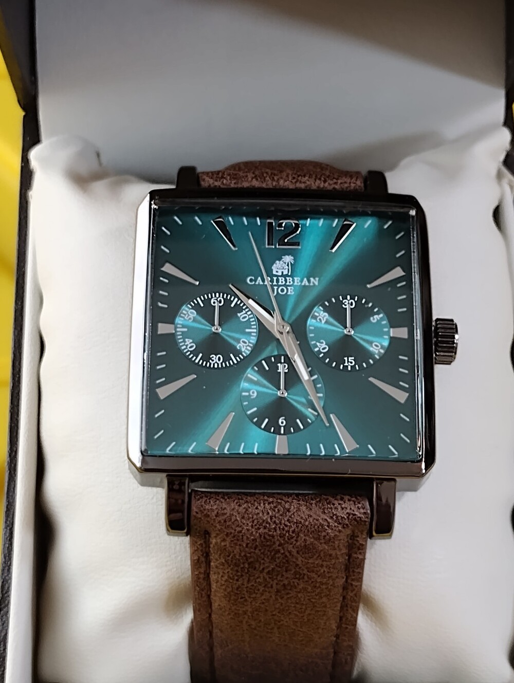 CARIBBEAN JOE MENS WATCH CARIBBEAN JOE ISLAND SUPPLY CO. SQUARE WATCH NEW..